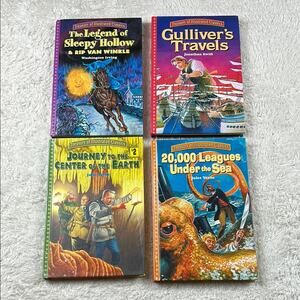 Book Bundle - 4 Treasury of Illustrated Classics Gulliver, Sleepy Hollow - HC G